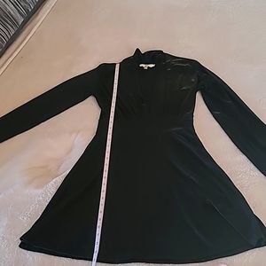 Sean John long sleeve, deep plunge, sexy black dress M